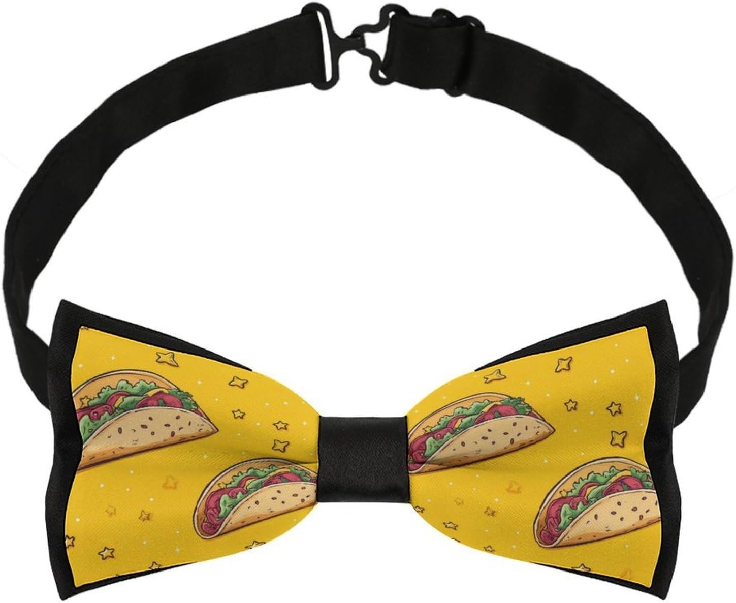 Tacoes Bow Ties for Men Fun Printed Pre Tied Adjustable Bowtie for Party Wedding