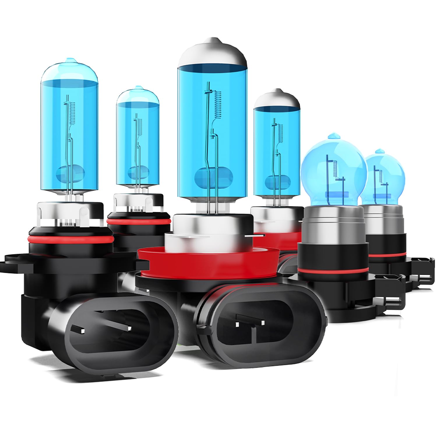 headlight bulbs compatible with Chevy Chevrolet Silverado 2500 HD 2007-2020, 9005/HB3/H10 + H11/H8/H9 High/Low Beam Halogen + 5202 Fog Lights,6000K White Light, Pack of 6