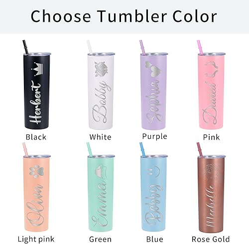 Miniatura 8 de Vaso personalizado con nombre grabado, regalo de Navidad, Día de San Valentín, para ella y él, tazas personalizadas de acero inoxidable, taza Trvel