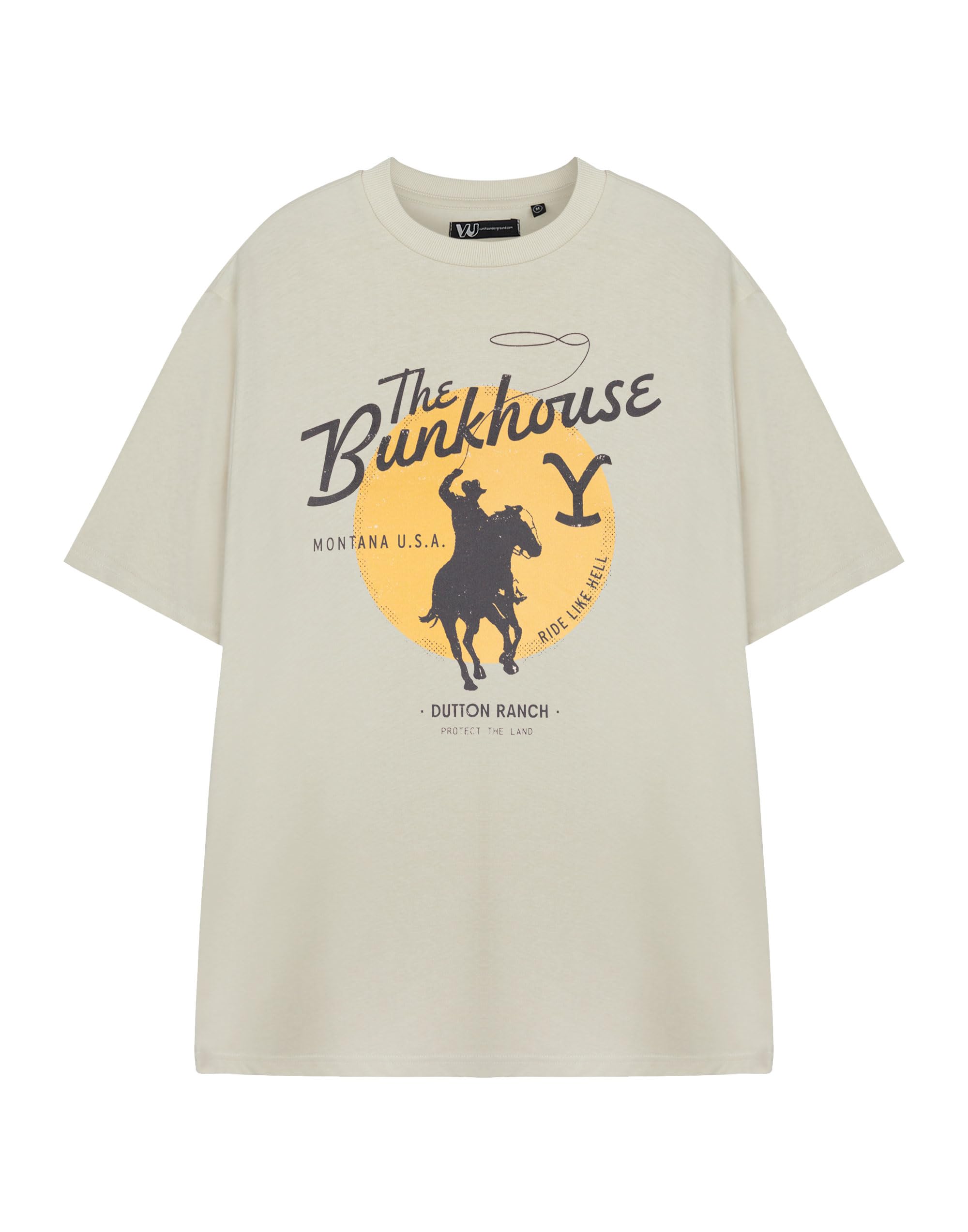 Yellowstone Men's Beige Short-Sleeved T-Shirt - Crew Neck - Licensed Apparel - Size M