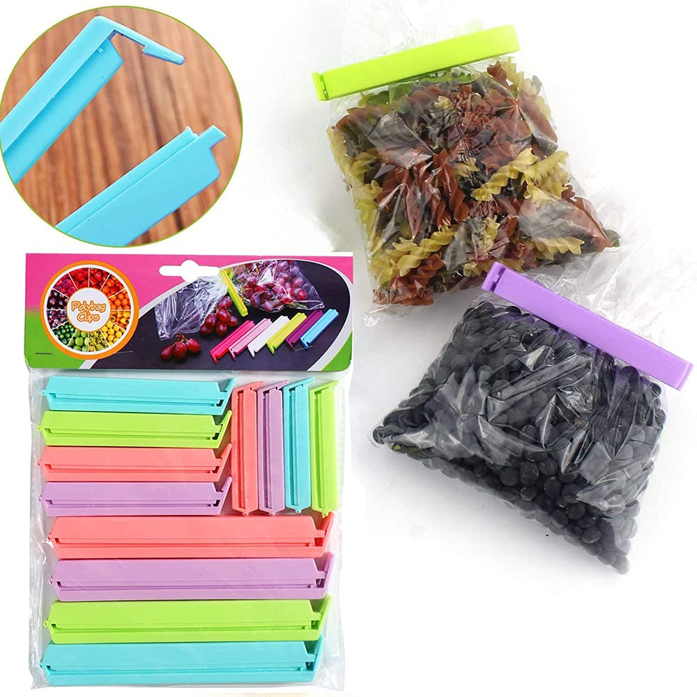 Clip Chiudi Sacchetti Com-Four - 12 Pezzi Colorati Con Magnete, Per Conservare Cibo Fresco - Foto 9