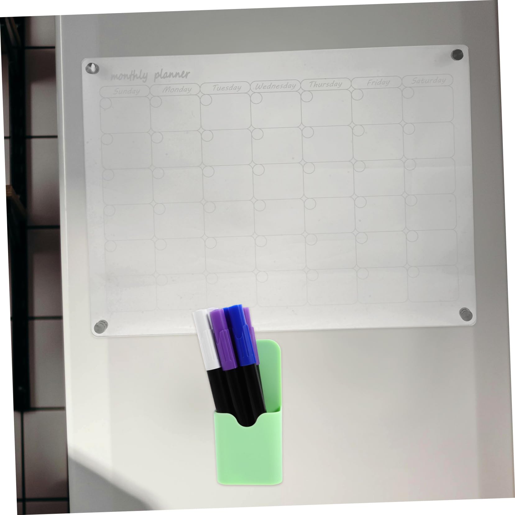 TEHAUX Calendario de Borrado Seco Transparente Magnético para Planificar Comidas Semanales el Refrigerador Pizarra para Organizar Cenas Mensuales