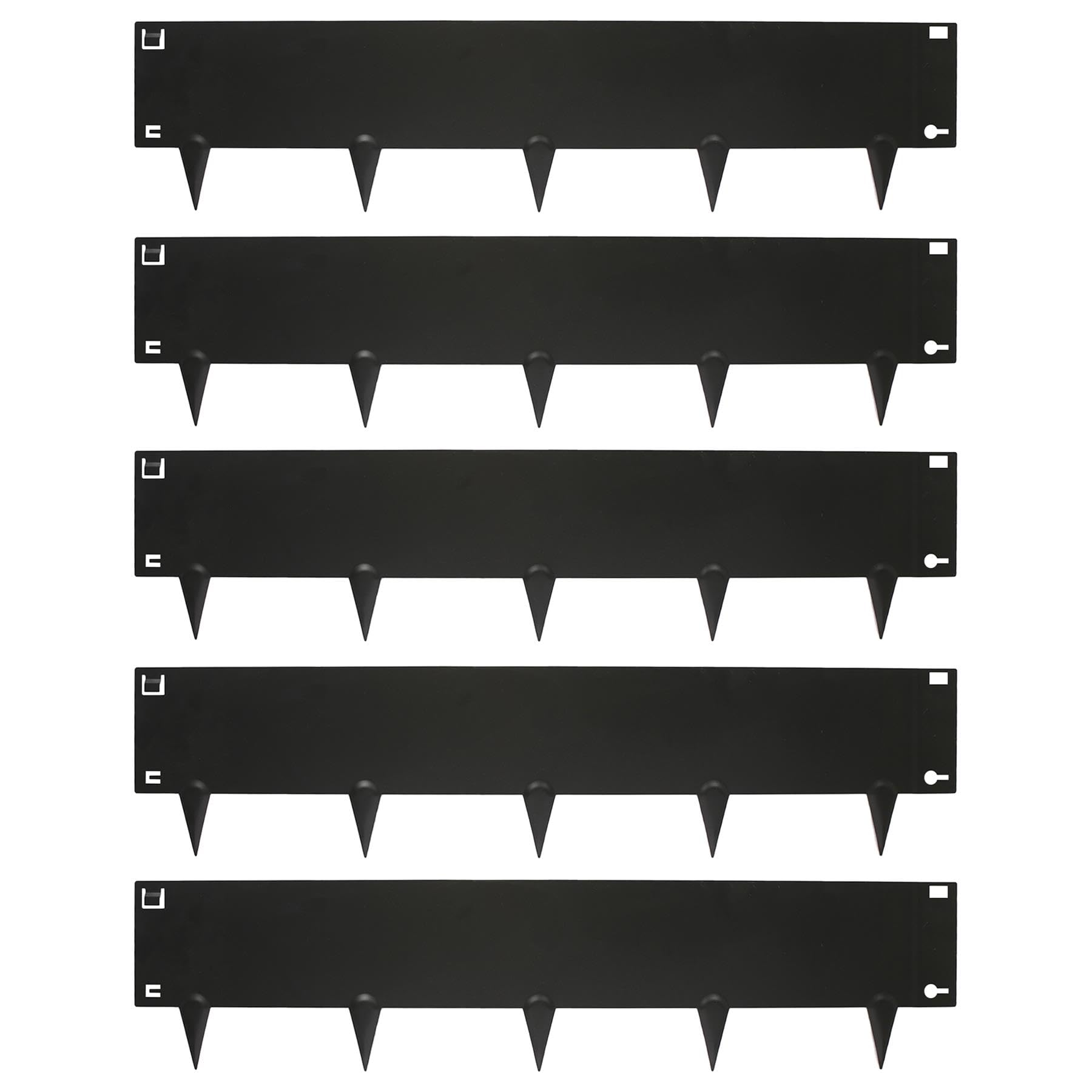Harbour Housewares Black 5Pc Steel Lawn Edging Set - 5M X 16Cm