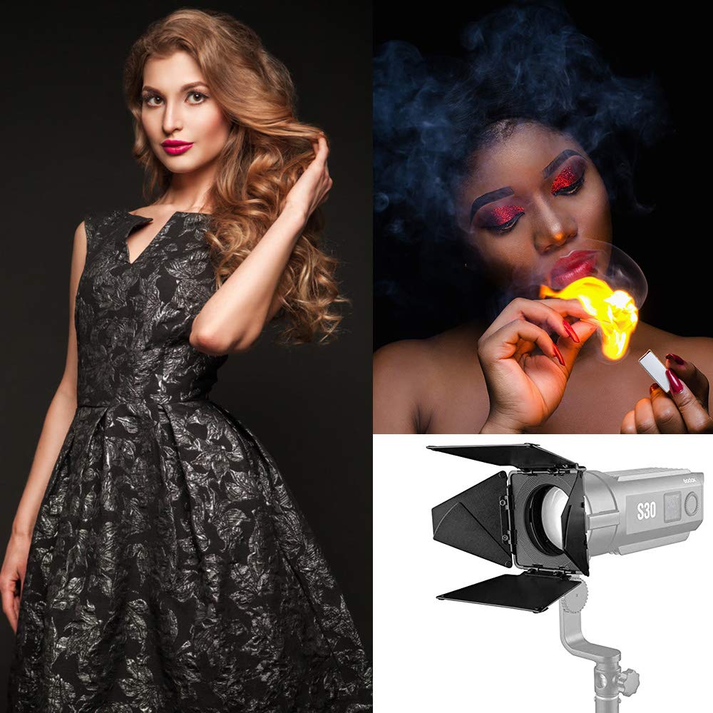 GODOX SA-08 8 foglie Barndoor per S30 Focusing LED Light