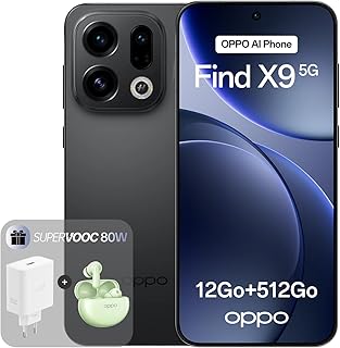 OPPO Find X9 5G 12+512 Go, Smartphone avec IA, Ecran ProXDR 6,59