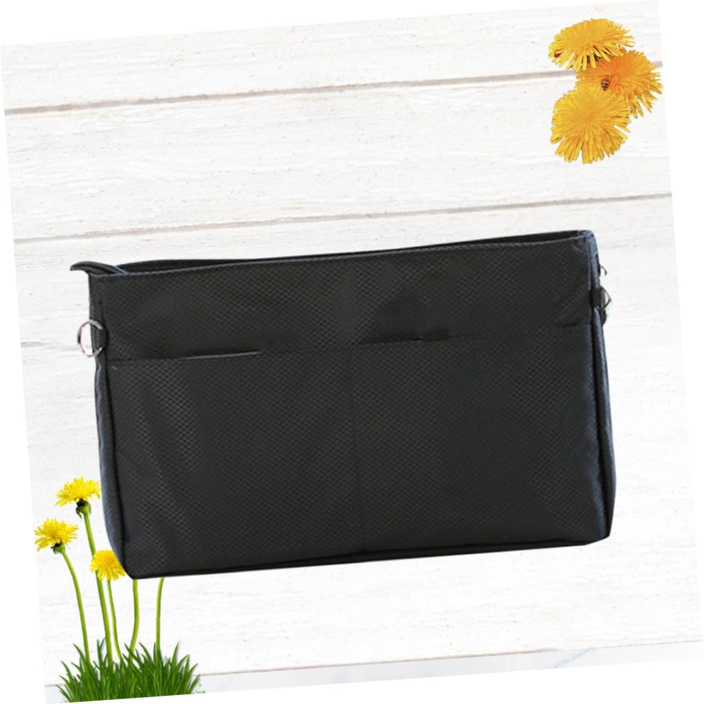Homoyoyo Borsa Cosmetica in Nylon Nero, Organizer Interno per Trucchi Grande Capacità, per Borse e Tote per Conservare Cosmetici e Carte