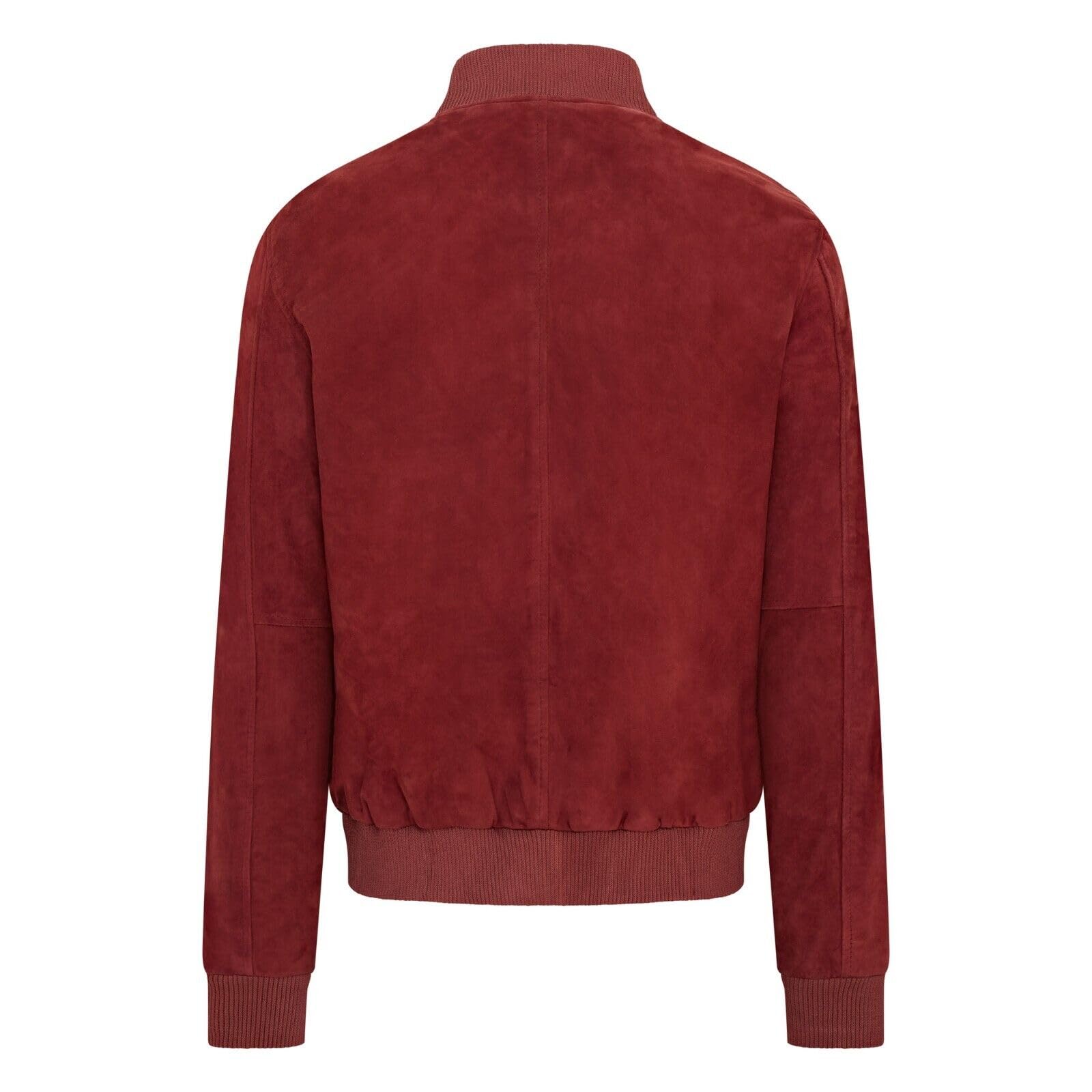 Infinity Leather Męska kurtka bomberka z miękkiej kozy zamszowej MA-1 Varsity