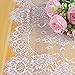 2 Pcs White Lace Table Runners 14 x 120 Inch for Wedding Bridal Shower Baby Shower Party Table Decoration, Rustic Rose Embroidered Boho Table Runner