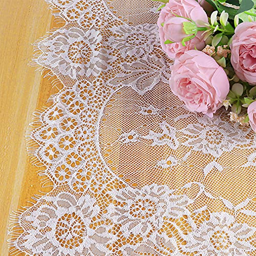 Chemin de table en dentelle blanche 10 pièces décoration de table brodée - 3