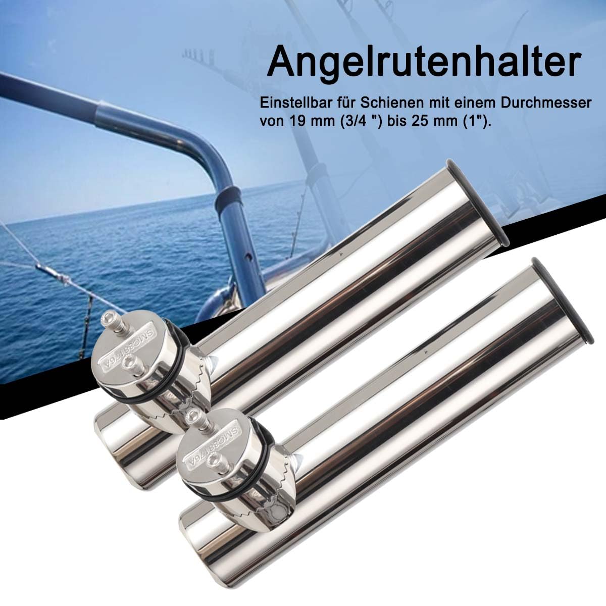 Rutenhalter Boot 2 Stück Edelstahl für Boote Yachten Fischerboot Edelstahl