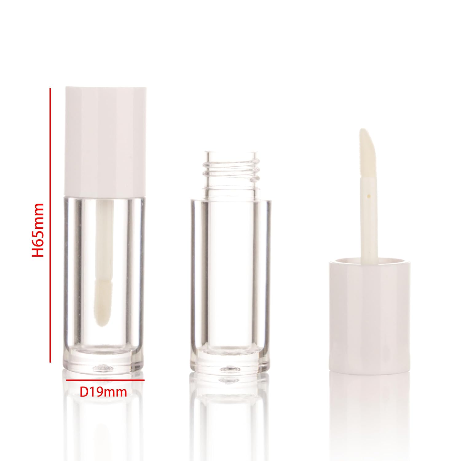 COSIDEA 40PCS Empty White Mini Lip Gloss Tubes 2.5ml 0.08 OZ lipgloss Tube with Wand Applicator for Lip oil tint bottles container