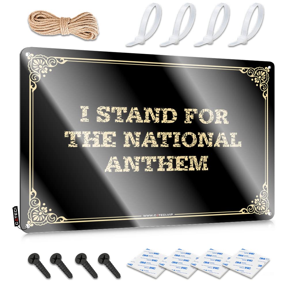 Bar Stuff For Man Cave I Stand For The National Anthem Tin Sign Outdoor Bar Signs Funny House Signs(20X30CM)