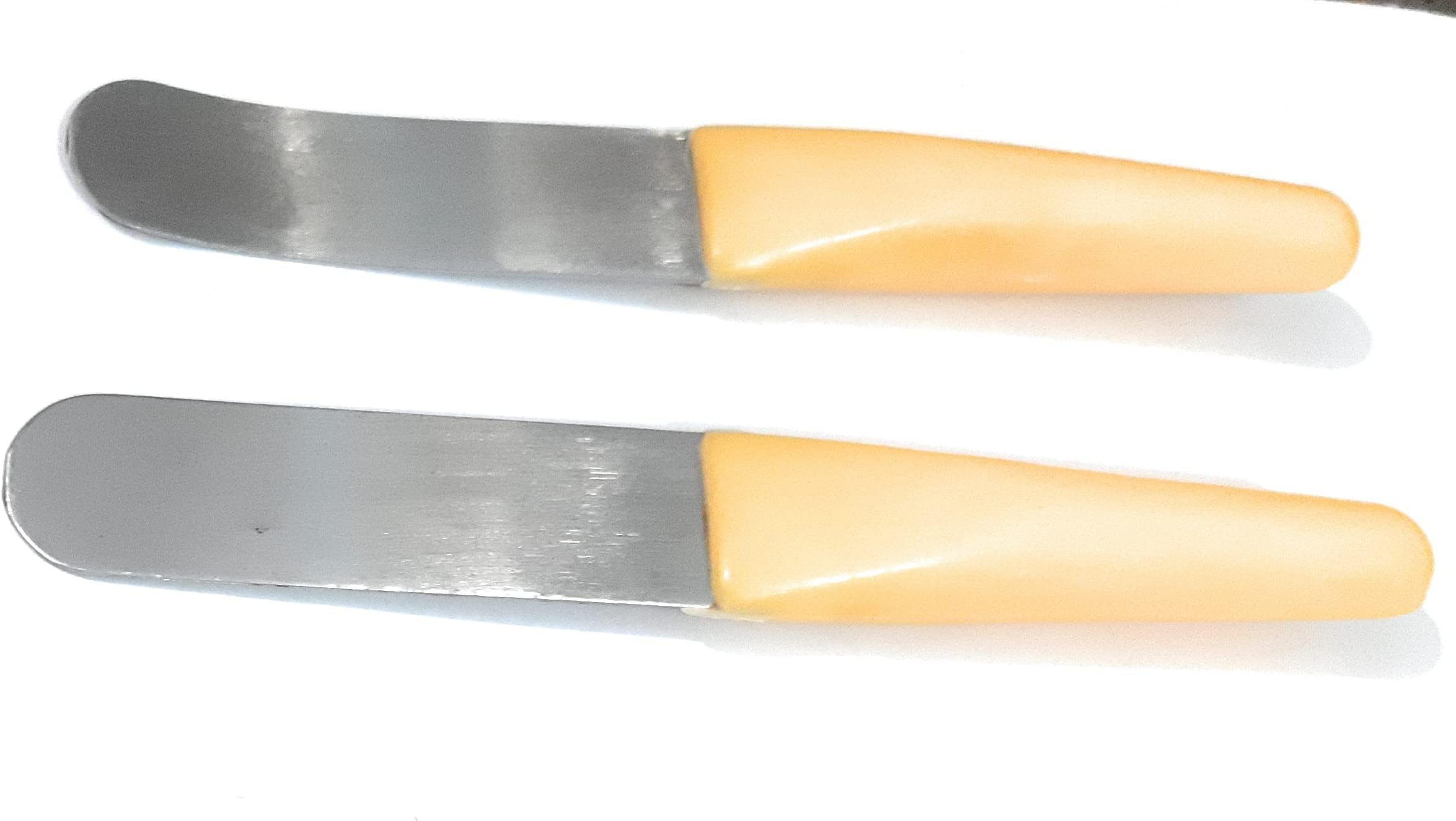 Dental Plaster Spatula Set (Straight & Curved) With Plastic Handle