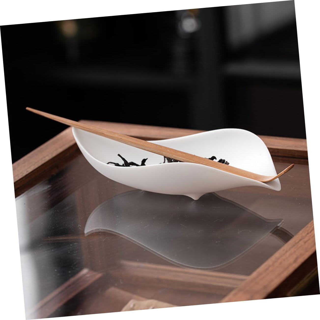 Zerodeko Ceramic Tea Scoop Non Handle Loose Tea Dispenser Shovel for Household Use Premium Food Safe Material Smooth Edges Shovel Gift
