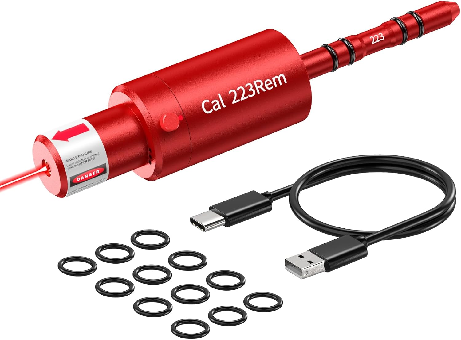 2-in-1 Laser Cartridge with Bore Sighter Suitable for 22LR/.243 /308Win/7.62mm/223Rem/.30-30/.30-06/.300ACC/6.5mm/7mm Caliber, for Shooting Training Practice & Sight Calibration, Rechargeable