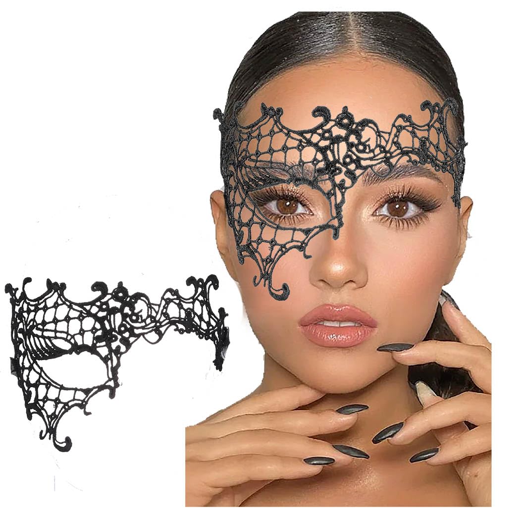 BlinderyMasquerade Mask for Women Lace Eye Mask Venetian Mask Costume Lace Mask Ball Proms and Party