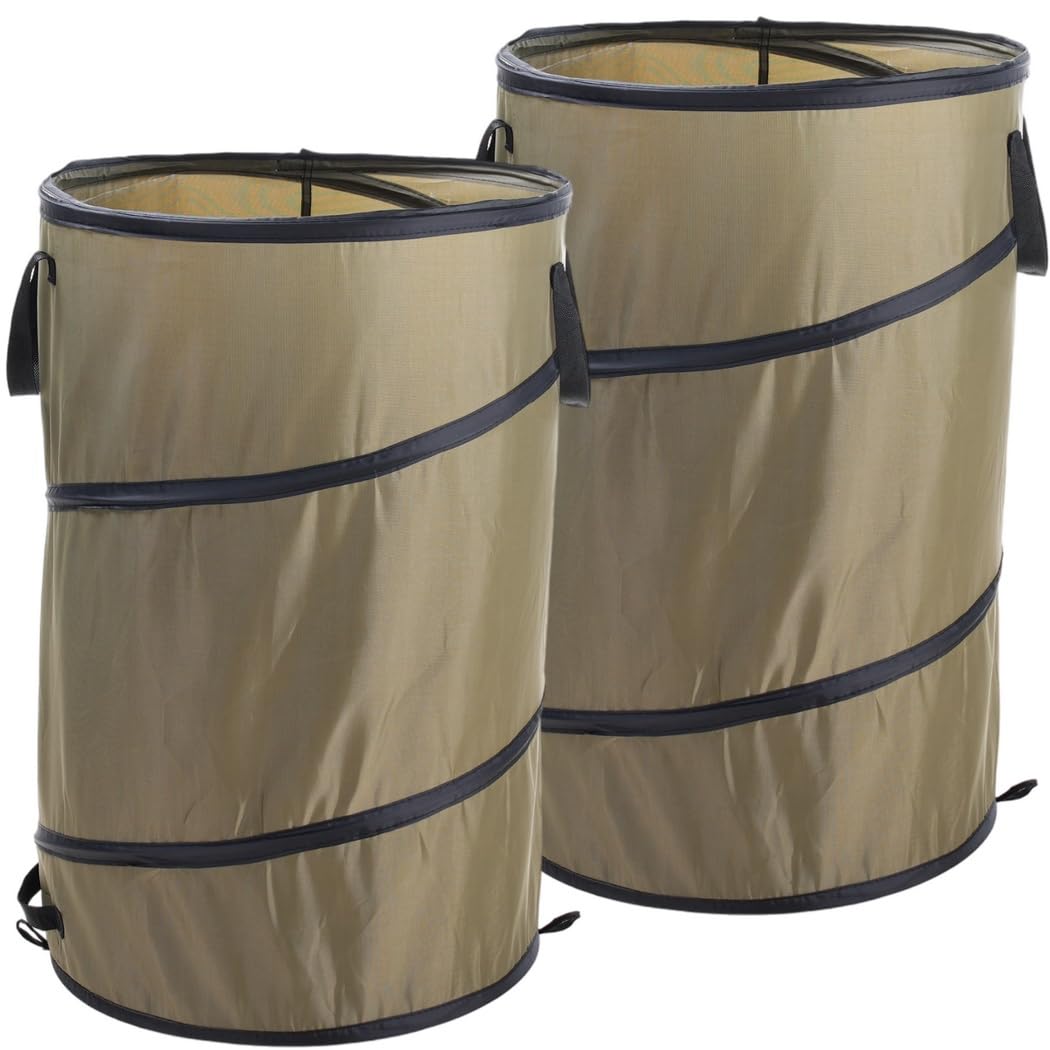 18.1 X 27.6 Inches Trash Can, 2-Pack Reusable Yard Waste Bag, Outdoor Garden Leaf Basket, Storage for Camping