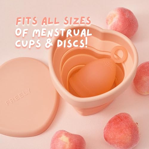 Miniatura 4 de Oldam Contenedor de copa menstrual, fácil de desinfectar, reutilizable, plegable, melocotón suave