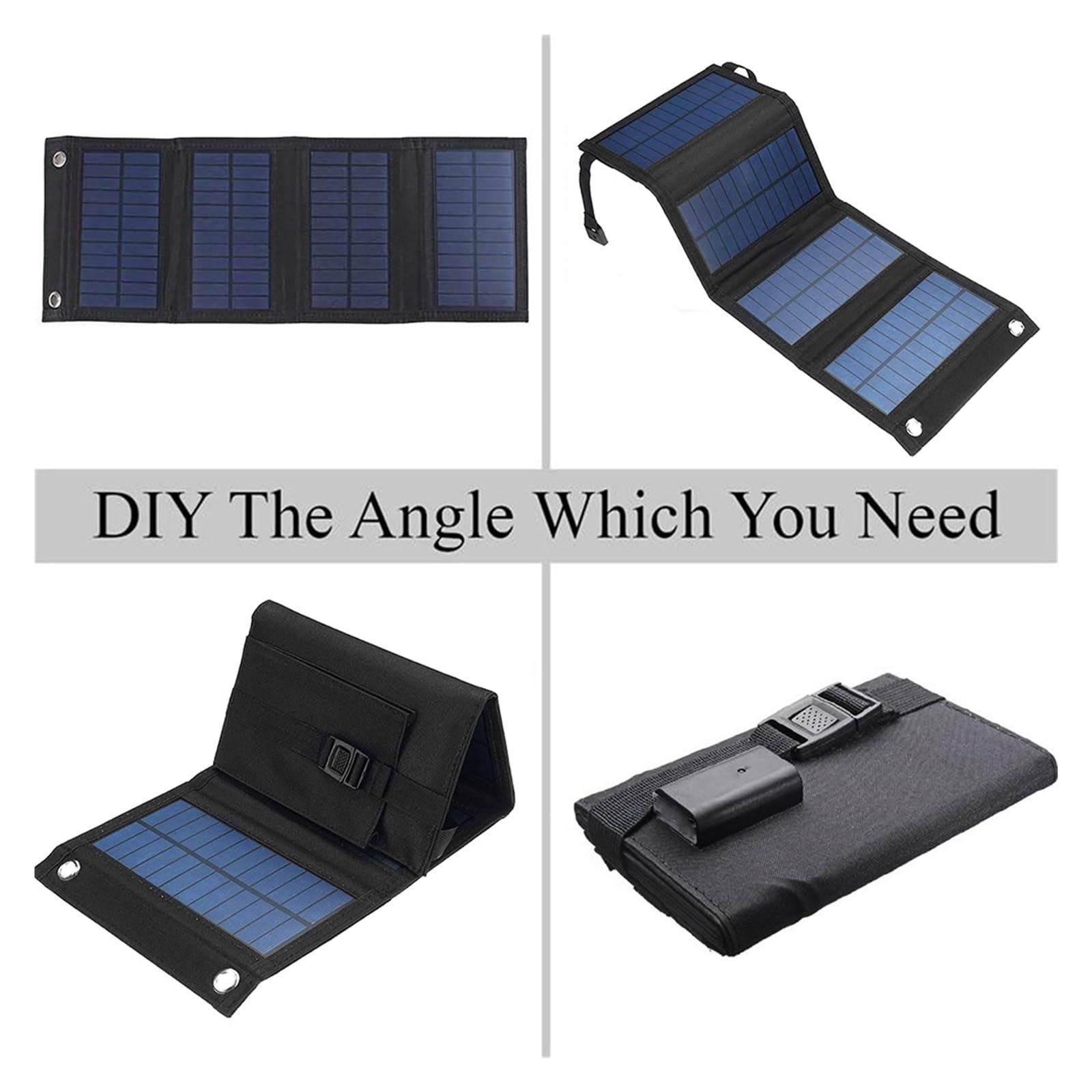 Panneaux solaires Pliables extérieurs Cellule USB Chargeur de Batterie Solaire Portable for Smartphone for Tourisme Camping randonnée téléphone énergie(440mmx165mm-Camoufla)