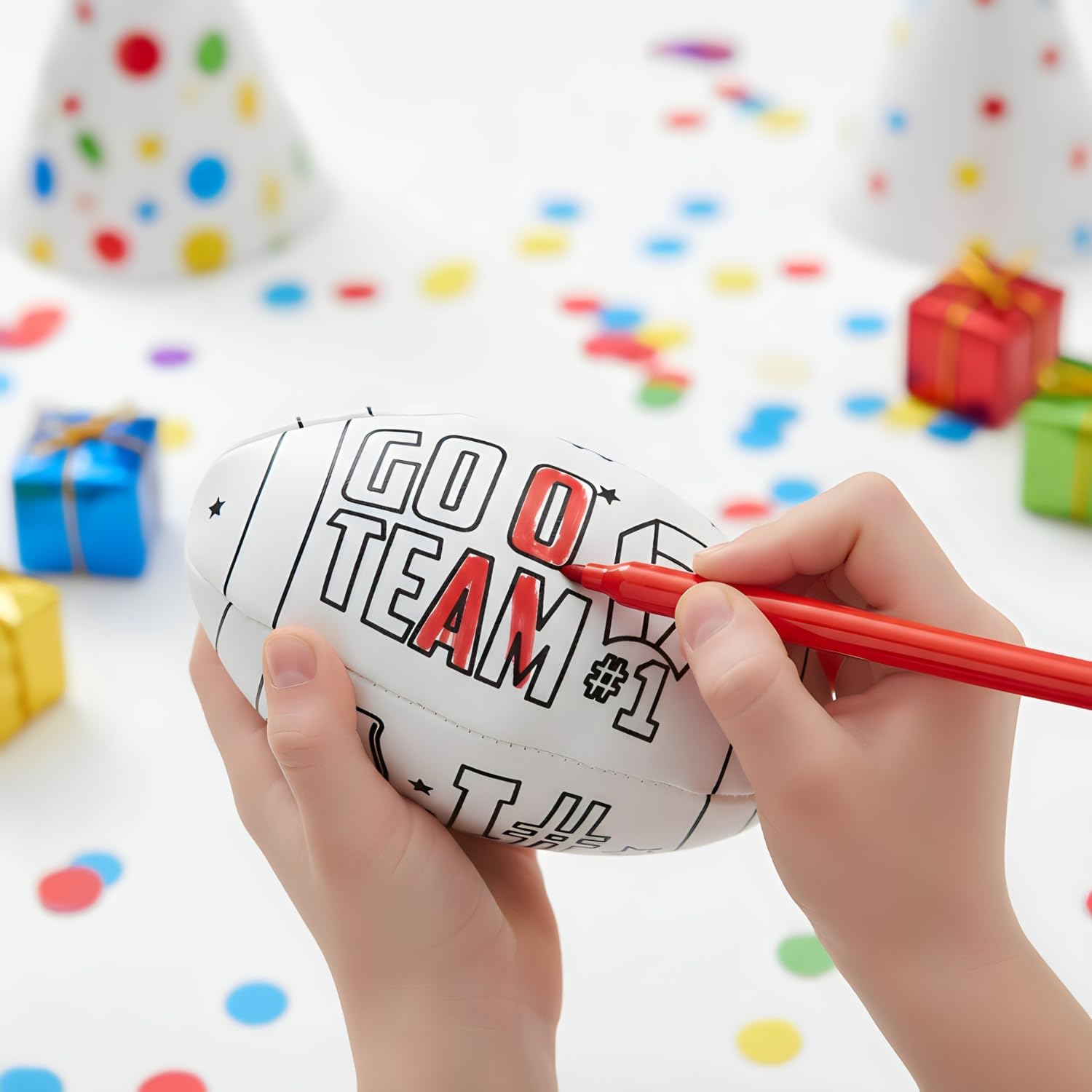 Color Your Own Footballs - Craft Kits - 12 Pieces