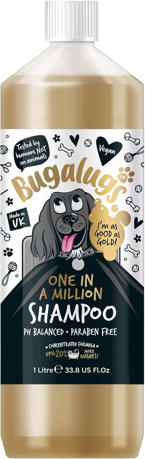 BUGALUGS Dog Shampoo with a Distinctive One in a Million Fragrance - Natural Dog Grooming Shampoo Products for Smelly Dogs with Fragrance, Puppy Professional Groom Shampoo & Conditioner (33.8 FL Oz)