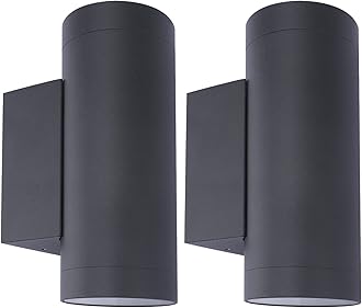 Klighten 2 pcs Outdoor Wall Lights IP65, Up Down Outside Lights, Exterior Wall Lighting Aluminum Modern Wall Lamp for Garden Entrance Terraces, Socket GU10, Bulb not Included, Anthracite