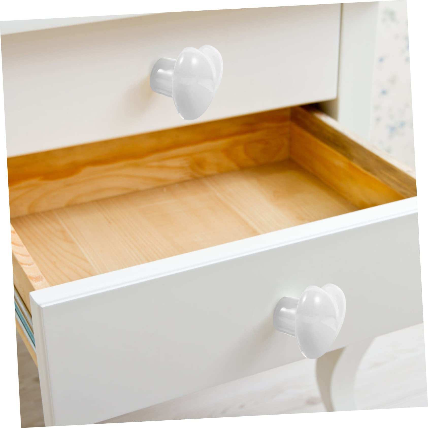 ORFOFE Pomelli a Cuore in Ceramica Bianca per Cassetto, 10 Pezzi | Lega di Zinco, Finitura Elegante e Moderna, per Armadio e Cassettiera, Decorativi per Casa