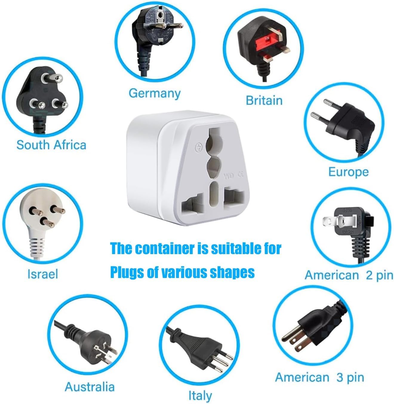 rts UK Adapter for Indian Pins, India to UK UAE, Hong Kong, Dubai, UK Power Adapter Converter- Type G - Perfect for Laptop, Camera, Phones, Chargers, iPhone, tablets, Bluetooth speakers White (1 Pack) 2
