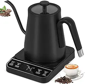 110 V Chaleira Elétrica Pescoço de Ganso, Chaleira de Aço Inoxidável com Base de aquecimento, Chaleira Bico de Ganso Eletrica