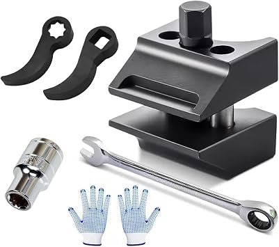 Automotive Suspension Strut Separator Tool Kit, Including a pry bar Wrench Adapter and Gloves, Compatible with V olkswagen, A UDI, B MW, F ord, P eugeot, C itroen
