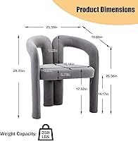 Vista 50 de Tmosi Modernas sillas de comedor de terciopelo tapizadas, con respaldo curvado, cómoda silla auxiliar para cocina, comedor, sala de estar