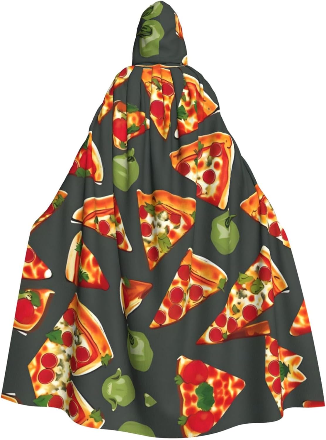 SSIMOO Pizza Pattern Eye-Catching Cosplay Costume Cape for Women - Unisex Vampire Cloak for Halloween.