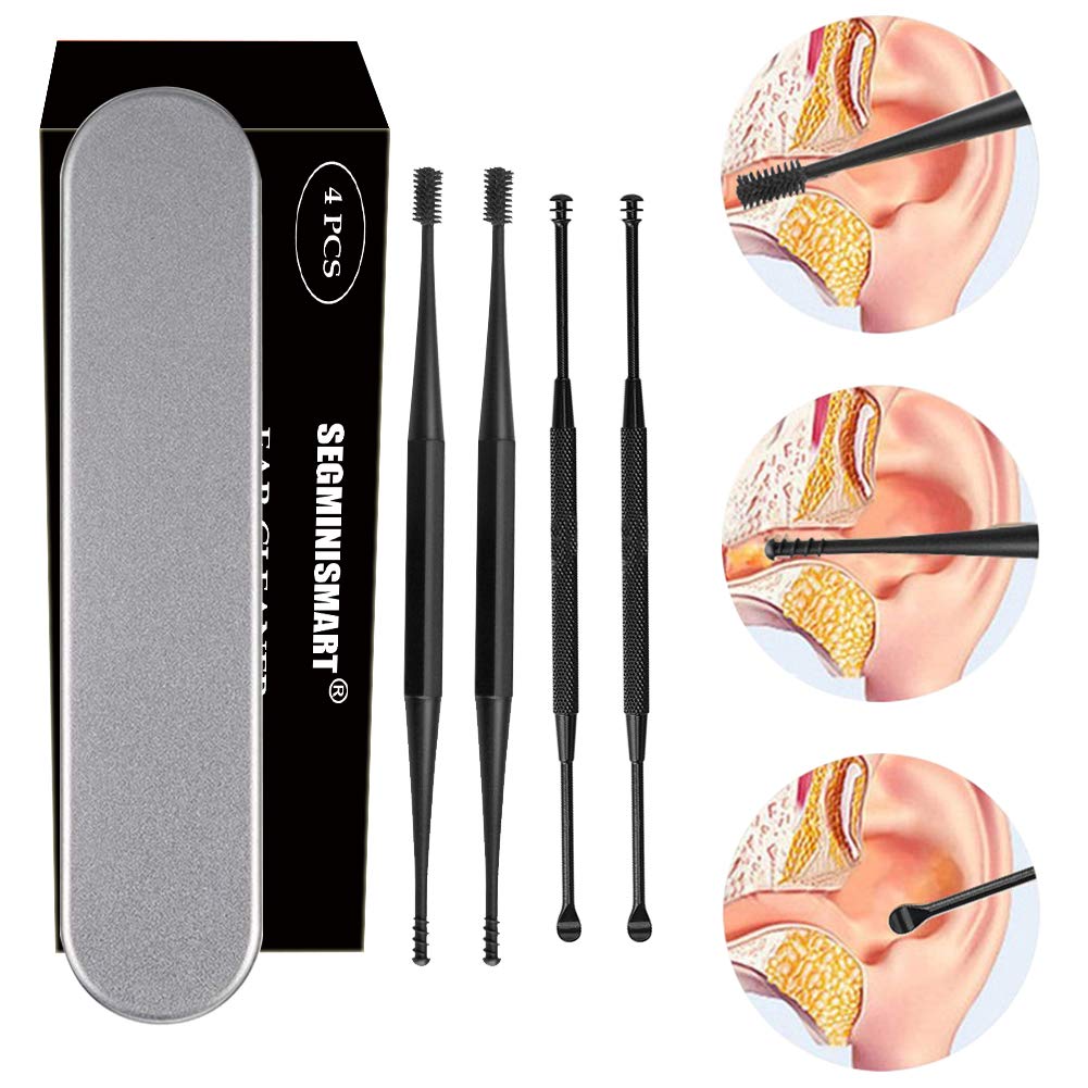 Ear Wax Removal, Ear Cleaner, Ear Wax Removal Tool, Ear Pick, Ear Wax Remover, New Turbofan Structure for Complete Ear Cleaning, One-Piece Earsafe Design, for Adults and Kids, 4 Pcs