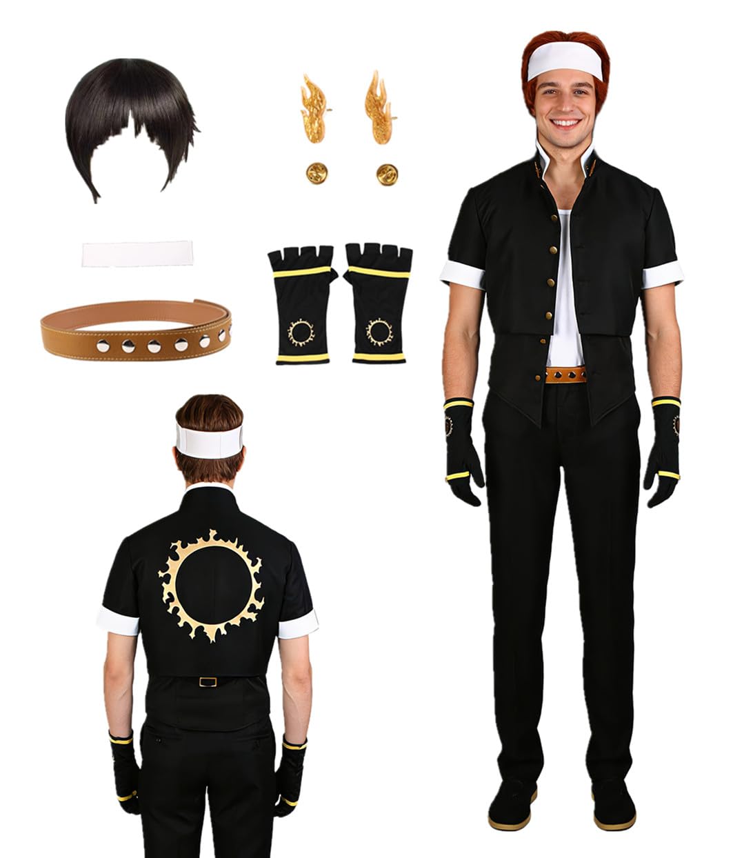 US size Comic kyo Cosplay costume Mens black jacket party suit