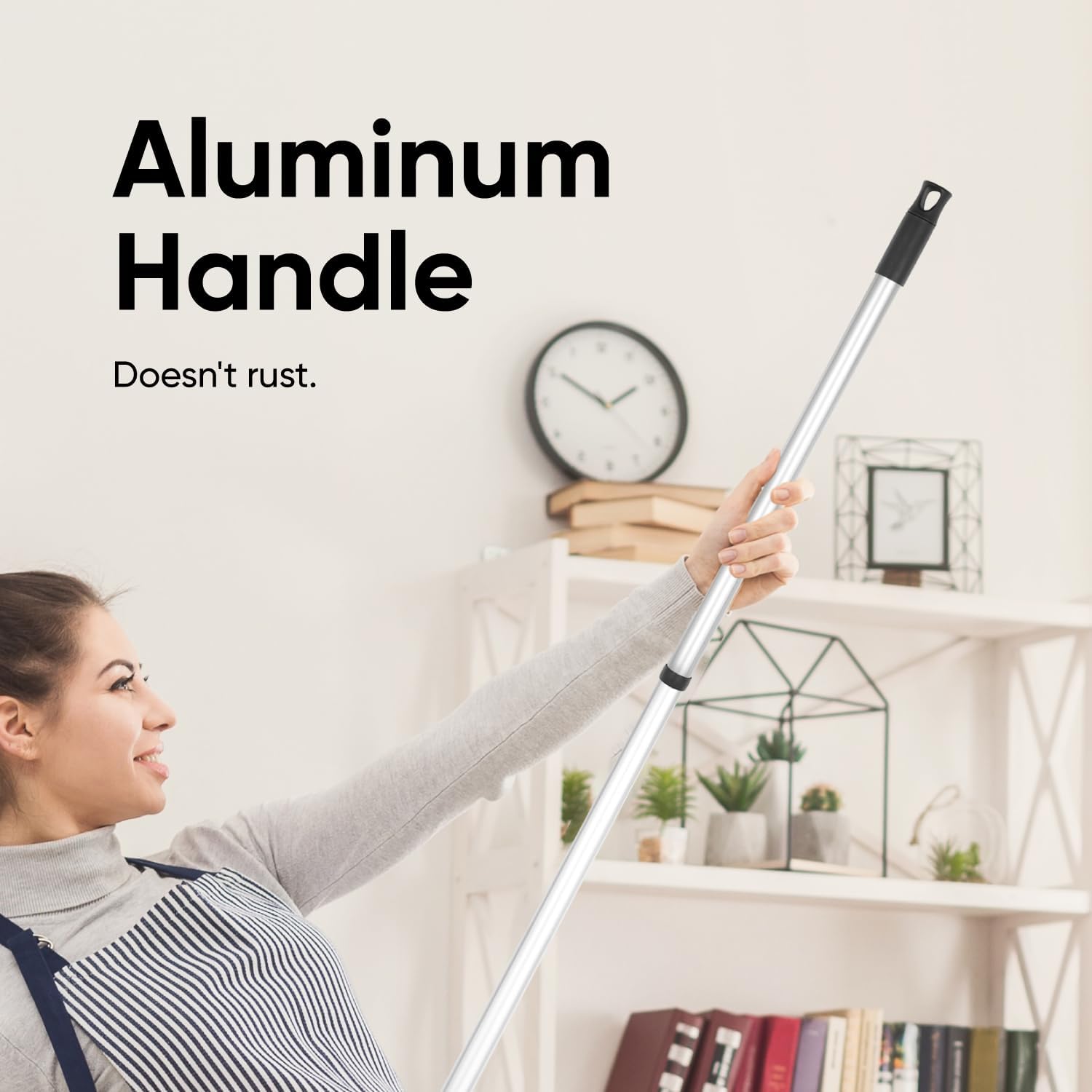 Slim Upright Horsehair Broom 18" – Narrow Thin Dust Broom for Hardwood Floors, Soft Bristles for Dog Hair – Swivel Head with 48" 3-Part Handle – Home & Kitchen Use