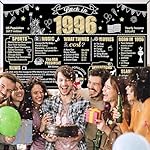 Large 30th Birthday Banner Backdrop Decorations for Men Women, Black Gold Back in 1996 Happy 30 Bday Sign Party Supplies, Thirty Birthday Photo Background Decor for Outdoor Indoor - Image 5