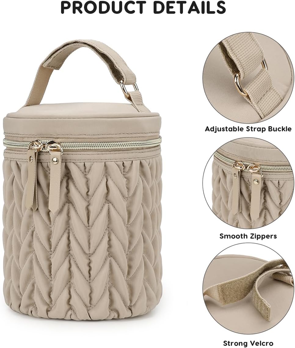 SONARIN Multifunctional Insulated Baby Bottle Bag,Waterproof Thermal Bottle Tote Bag Portable Travel Breastmilk Cooler Bags Milk Bottles Holder Storage Bags for Daycare Outdoor(Khaki)