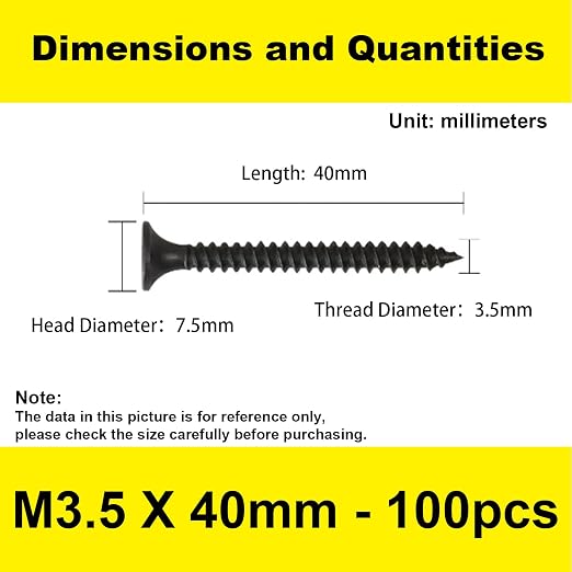 #6 x 1-1/2 pulgadas Tornillos para madera con cabeza plana autorroscantes (100 piezas) para carpintería, gabinetes gruesos y uniones estructurales, rosca gruesa miniatura 2