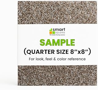 Smart Squares Walk in The Park Premium Made in The USA Carpet Tiles 18x18 Inch, Soft Padded, Seamless Appearance, Peel and Stick for Easy DIY Installation (444 Granite, Sample (8” x 8”))