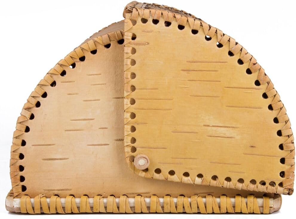 Birds Pattern Birch Bark Bread Box, Large Capacity Bread Storage Bin, Bread Box for Kitchen Counter, Large Capacity Bread Storage Container