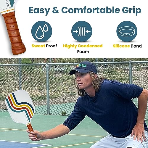 Super Fly Goods Pickleball Paddle Set of 2 Pickleball Association Approved Rackets Honeycomb Core, Fiberglass Exterior, Comfort Grip Premium & Lightweight (Mile High Set)