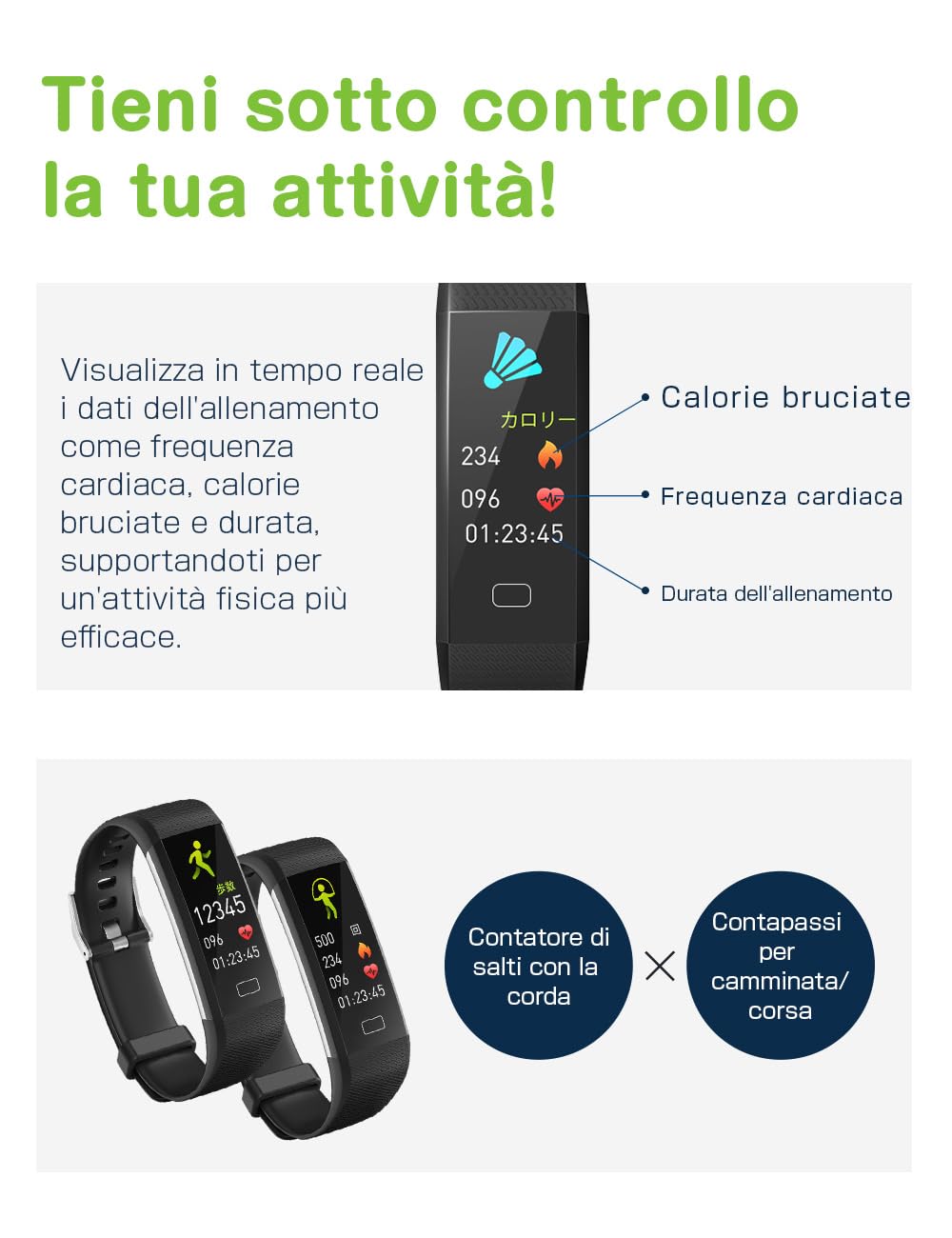 SLuB Smartwatch Modalità Multi-Sport Monitoraggio Attività Registrazione Sonno Notifiche Allarme Sedentarietà Full Touchscreen IP68 Impermeabile Con Per iPhone/Android(Viola).