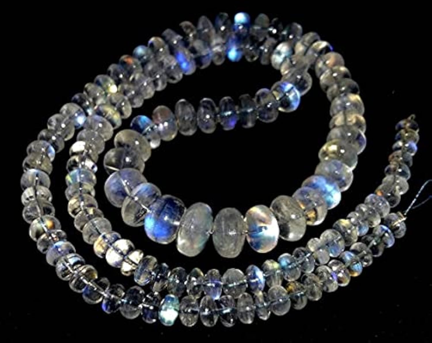 Pierre de lune arc-en-ciel perles rondelles lisses 1-10mm pour création bijoux