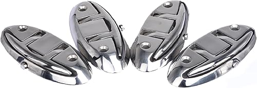 Miniatura 9 de NovelBee 4 tacos plegables de 7-12 pulgadas, acero inoxidable 316 resistente, para embarcaciones marinas