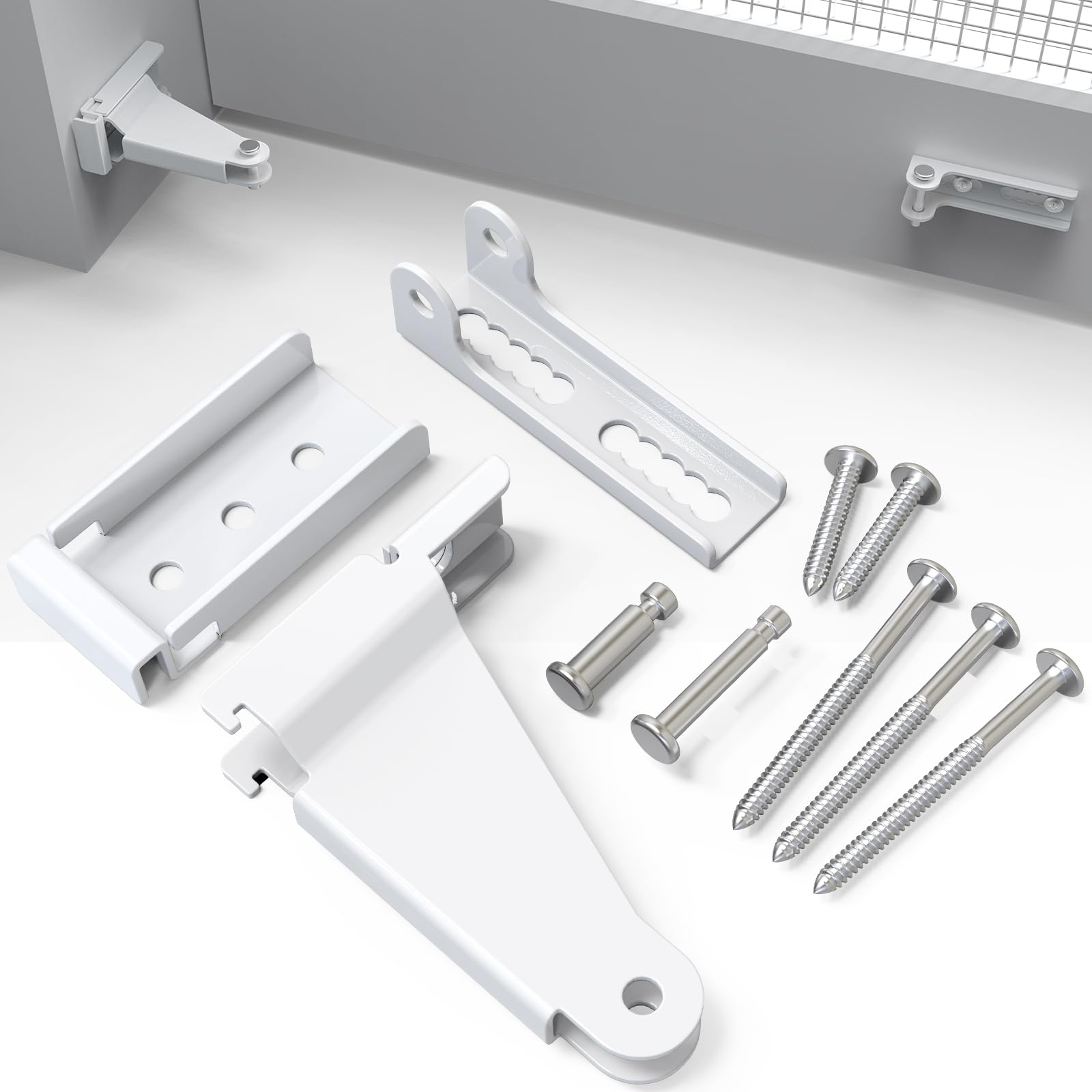 Yuleimy Reinforced Storm Door Closer Bracket Replacement Kit, White