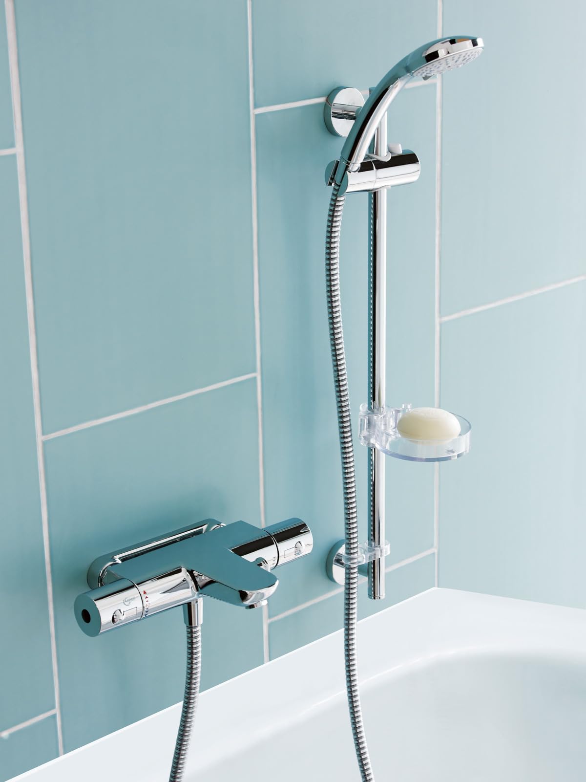Ideal Standard - Idealrain, Kit asta doccia, Saliscendi con accessori, Cromato