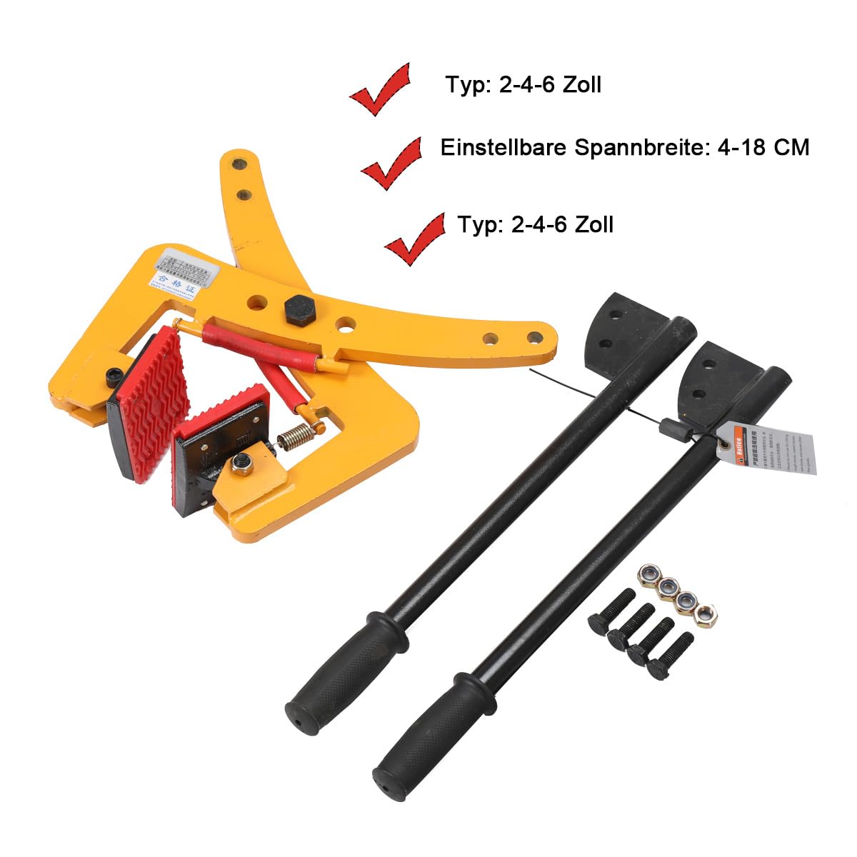 QWEXOB Bordsteinzange 260kg Hebezange Bordstein Steingreifer Versetzzange Bordsteinträger Treppenstufenzange Pflasterzange Steinklemme Zange Werkzeug Einstellbare 8-30 CM