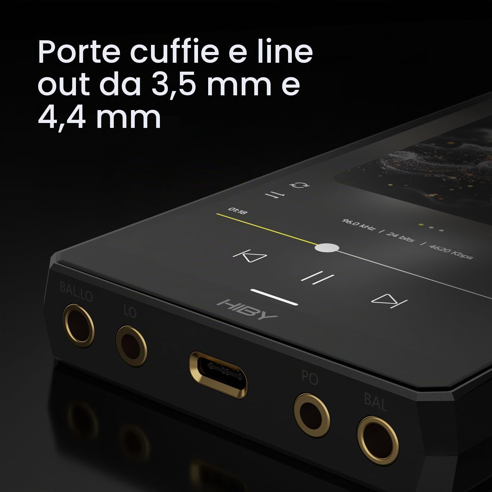 HiBy R6III 2025 Lettore DAP ad alta risoluzione Lettore MP3 audio con amplificatore classe A e AB/Android 12/Bluetooth 5.0/WiFi/64G+2TB memoria espandibile