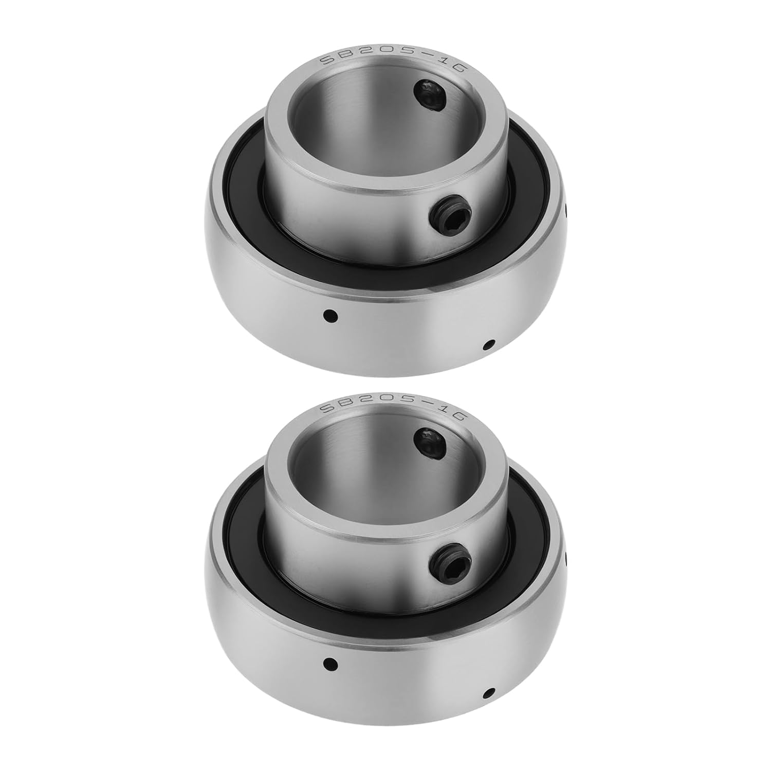 ECSiNG 2Pcs Insert Bearing 1" Insert Ball Bearing with Set Screws SB205-16 for Mower Seeder Cultivator Wood Chippers Snow Blowers ATVs 25x50x28mm