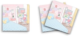 Butler in the Home Sticky Notes 3 Pack 3"x3" 50 Sheet Count Per Pad, Gamer Girl Computer Bedroom Scene, Cute Funny Memo Note Pads Stationery Journal Planner Paper